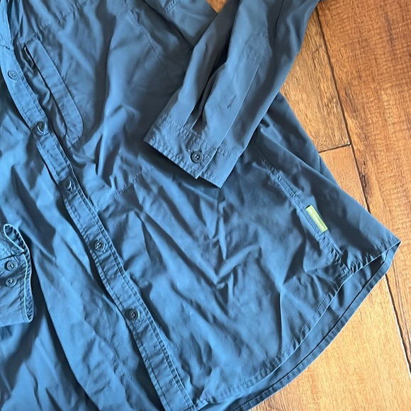 Kathmandu Large Grey Blue Long Sleeve Outdoor Shirt - Picture 2 of 7